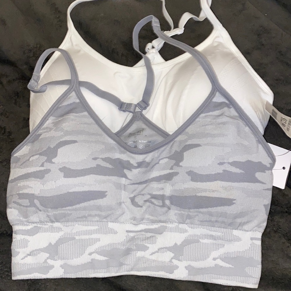 🌼 White & Camo Sports Bra Set